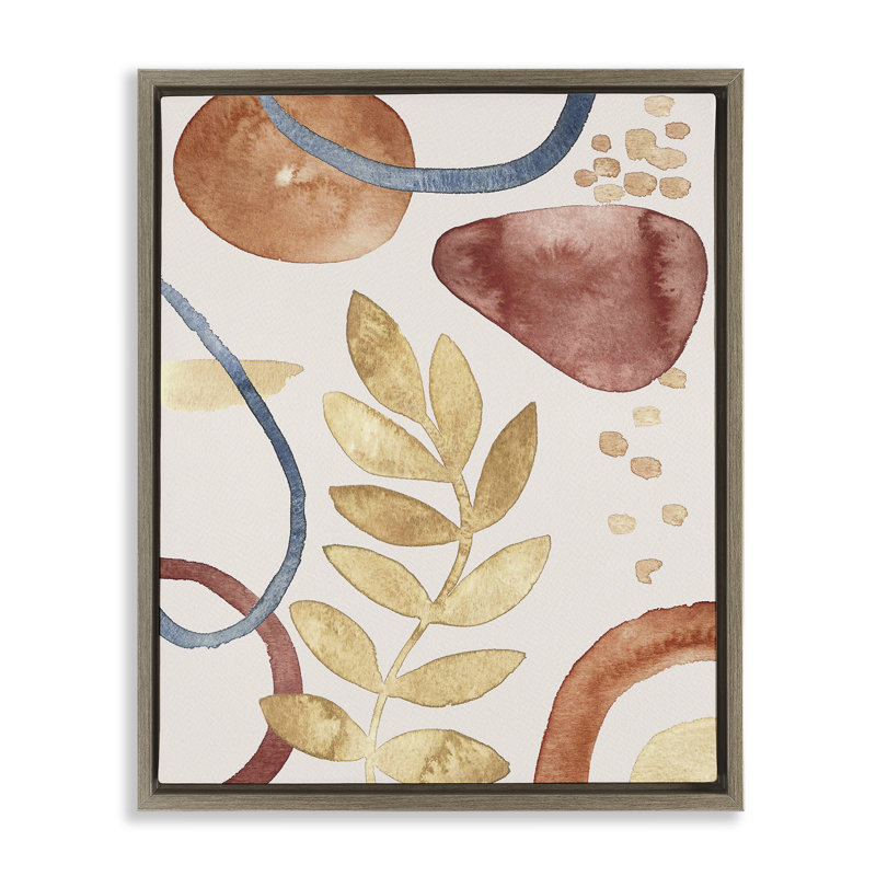 Cadre flottant Organic Earth Tones & Leaf, design par Camila Juncos, Cadre flottant orme Montalcino, H 21 po x l 17 po