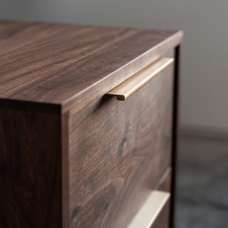 Floating walnut nightstand
