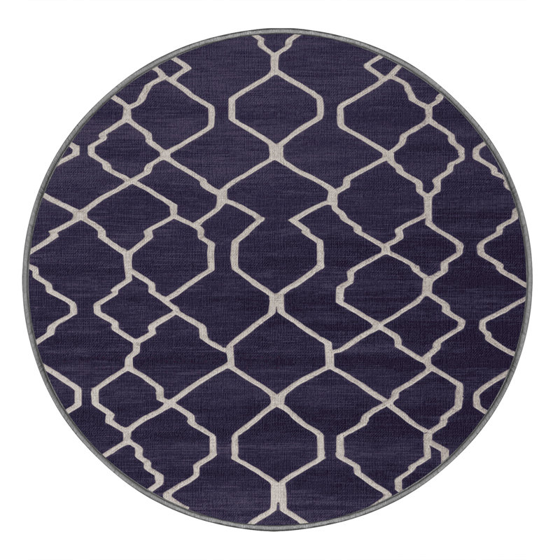 Tapis mauve lavable à la machine, Rond 4 pi
