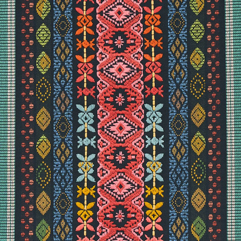 Cosima Embroidery Fabric, Carbon Multi