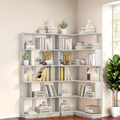 Space-saving Adjustable Light Grey Bookcases For Modern Home
