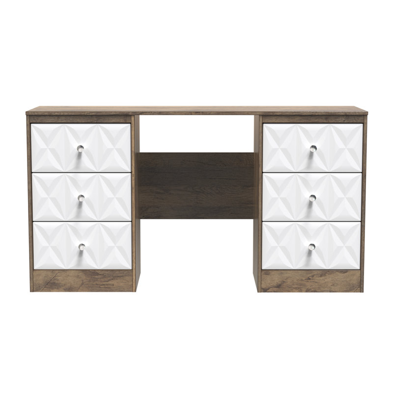 Ceinwen Dressing Table, White Matt/Vintage Oak