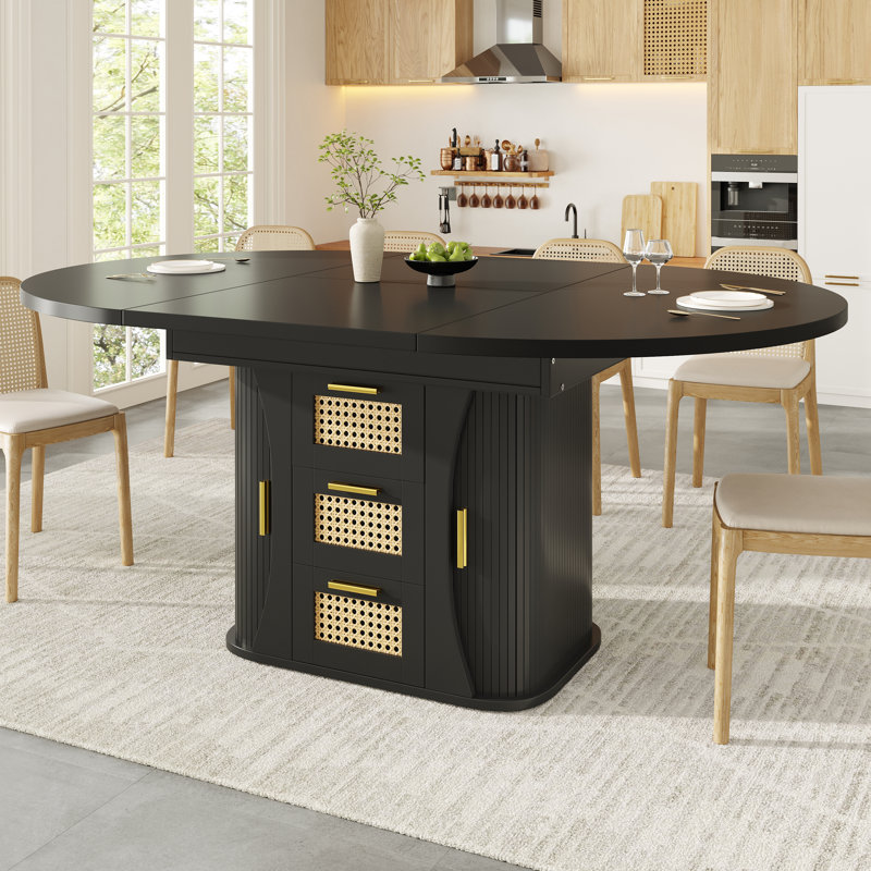 Extendable Dining Table, Black