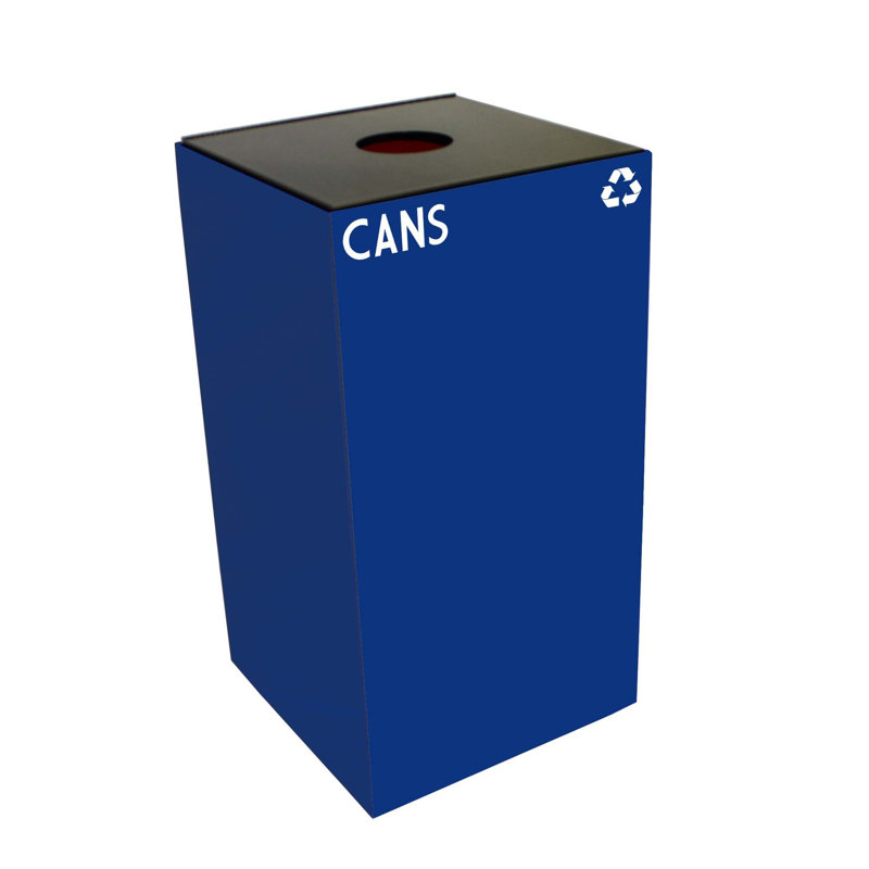 Poubelle de recyclage Geocube 24 gallons, Ouverture ronde pour les canettes, 32 gallons, Bleu