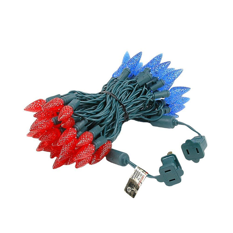 Guirlande lumineuse 70 lumières, Rouge / Bleu