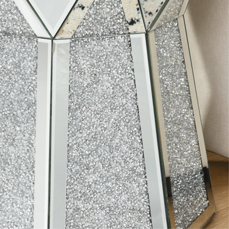 Coffee Table With Mirror Crystal Inlay