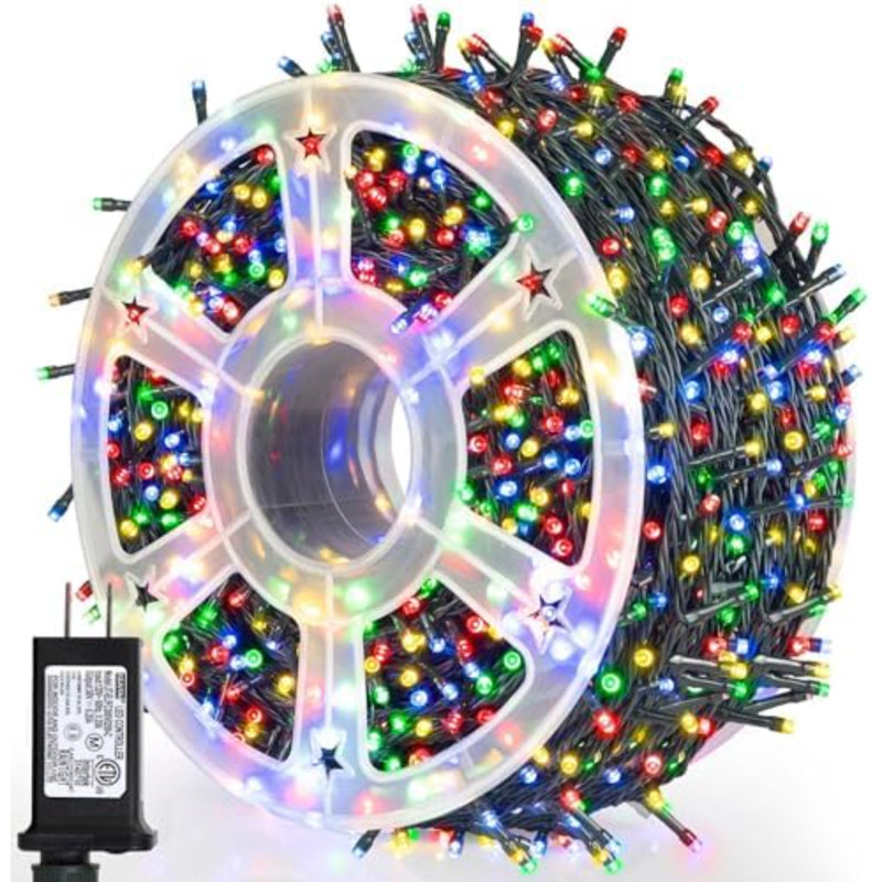 500 LED Multicolor Outdoor Christmas Lights, 164Ft Plug In Waterproof String Lights, 8 Modes With Memory For Outdoor Indoor Garden Halloween Christmas Decorations (Multicolor)