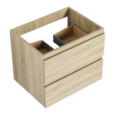 24" Oak Bathroom Vanity, Wall Mounted, Functional Decor Vanity 24", Oak, Design