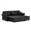 Canapé rembourré 82,6 po en similicuir avec garniture cloutée et accoudoirs roulés, style Chesterfield de style Mid-Century moderne, comprend 3 coussins, noir-92875372