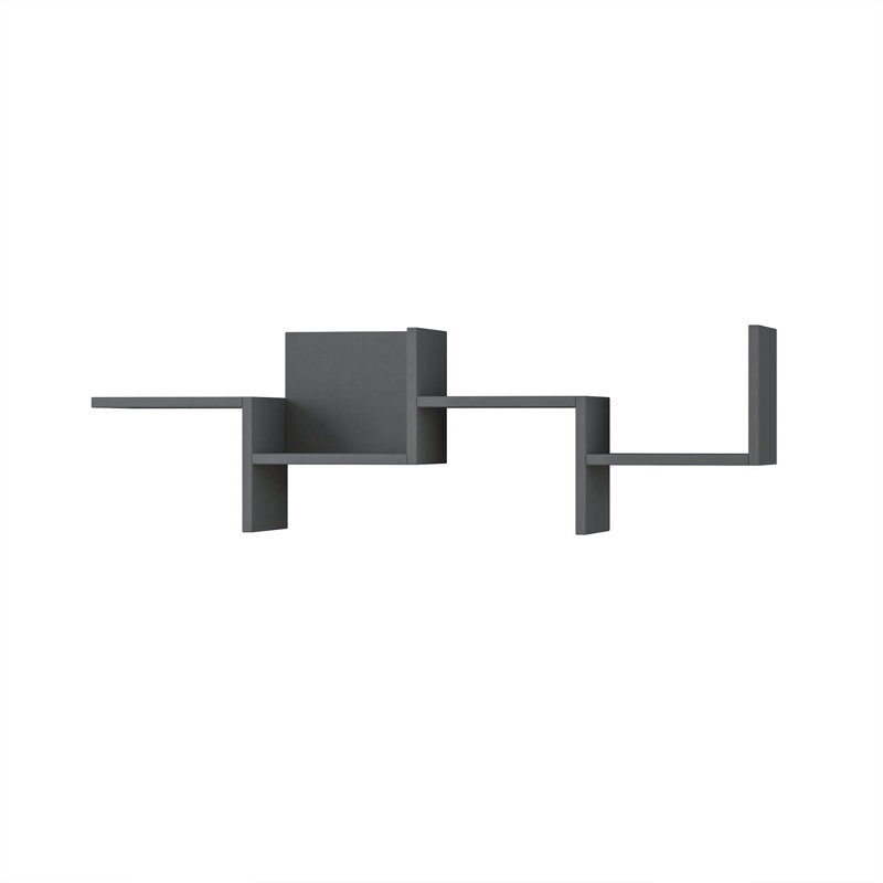 4 Piece Asymmetric Floating Wall Shelf, Anthracite