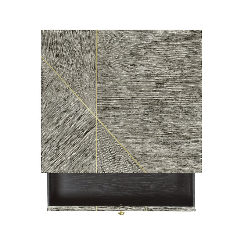 Geometric 1 - Drawer Solid Wood Nightstand