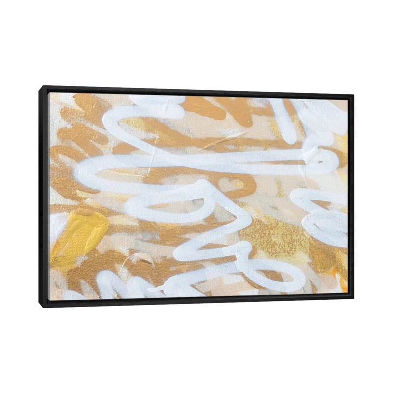 « gold love », impression sur toile, H 18 po x l 26 po x P 1,5 po, Toile avec cadre noir, Pas de tapis