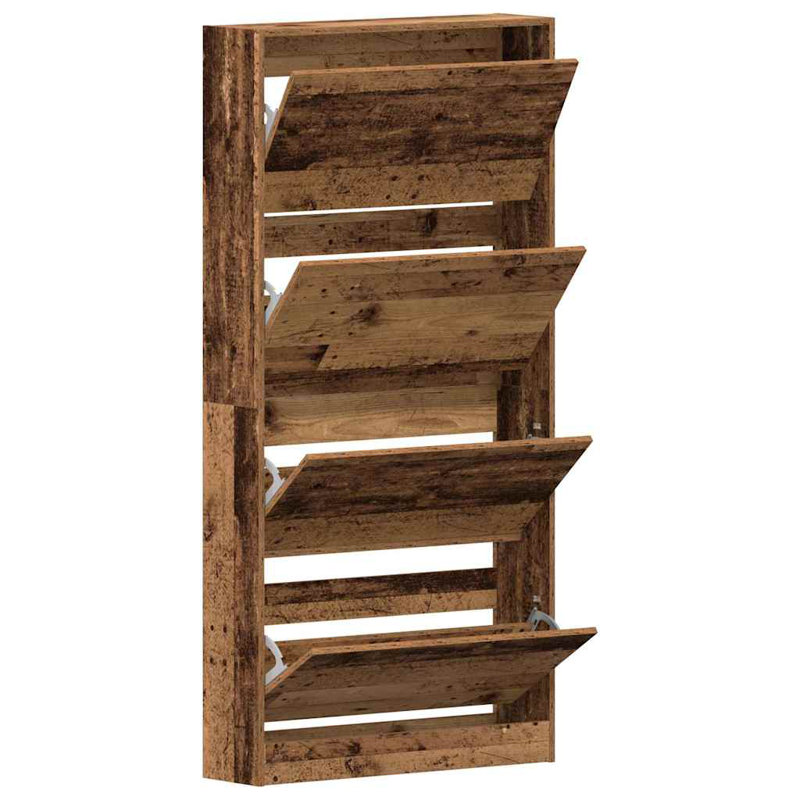 Shoe Cabinet 80 X 21 X 163.5 Cm Engineered Wood, Old Wood