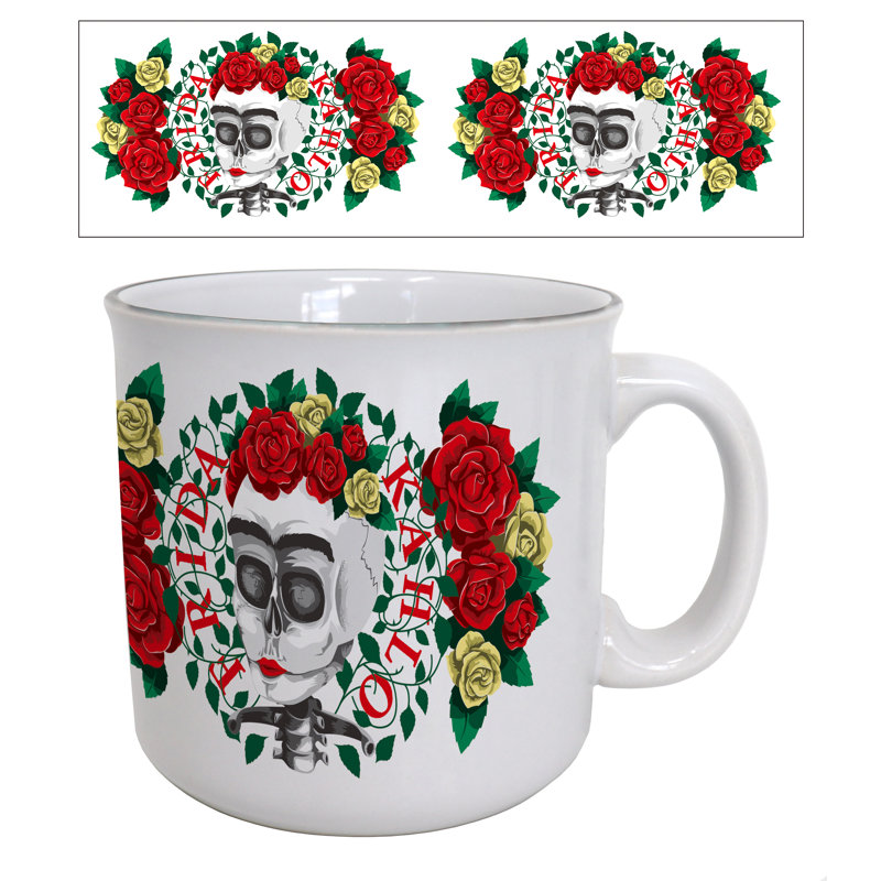 Santina Frida Kahlo - Crâne floral 20 oz Tasse de camping