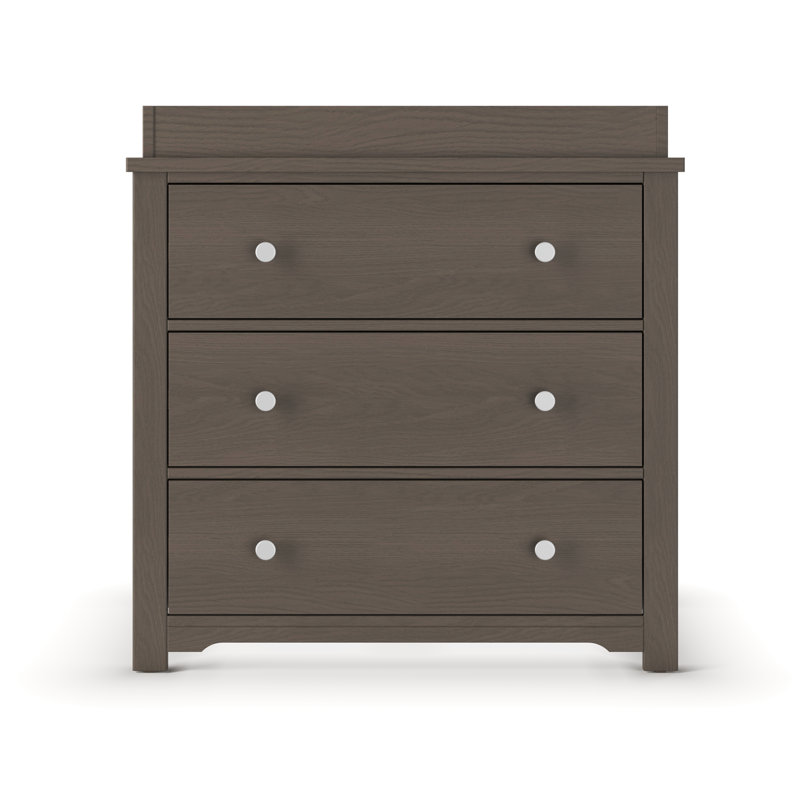 Harmony Dapper Gray 3-Drawer Nursery Dresser with Table Topper