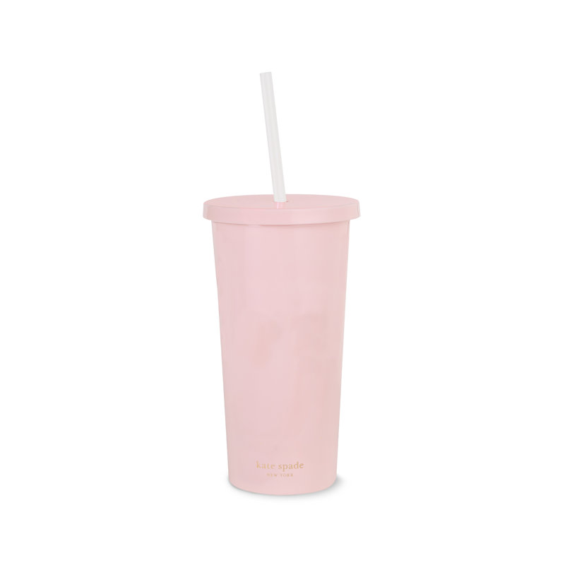 20 oz Gobelet en acrylique avec paille, Mademoiselle à madame (rosé)