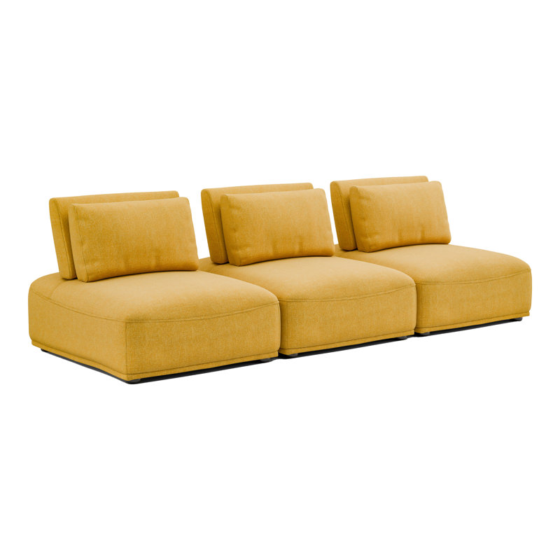 Canapé modulaire 3 pièces Aukeem, Polyester jaune