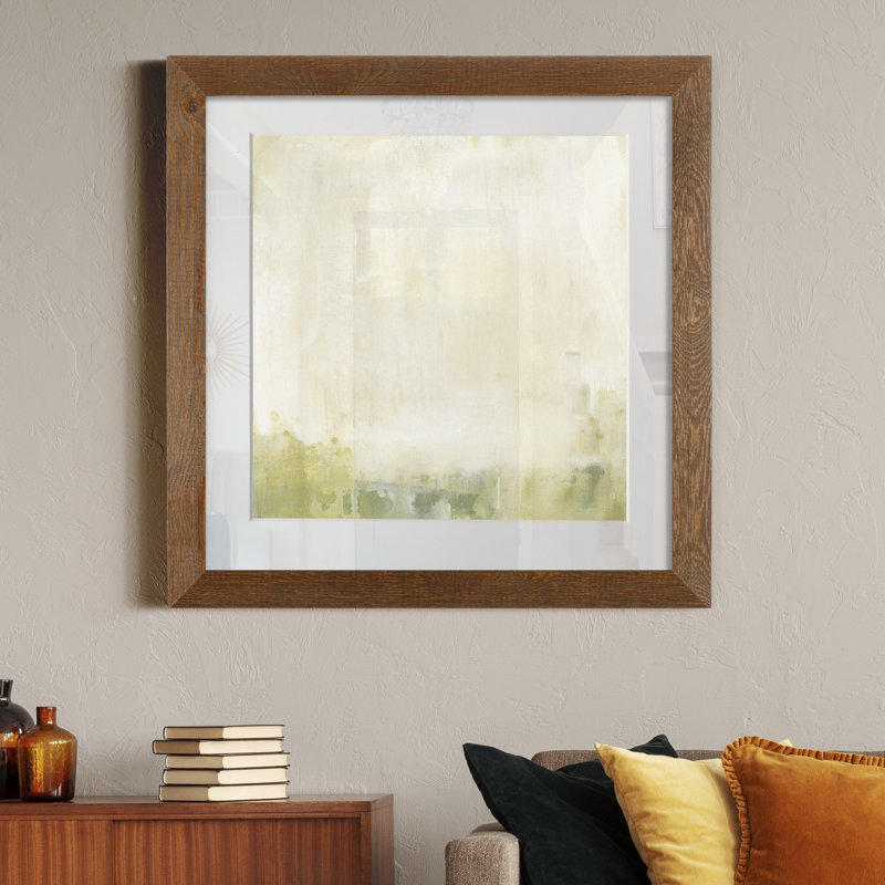 Olive horizon II-impression sur papier, Érable encadré, H 17 po x l 17 po x P 1,5 po