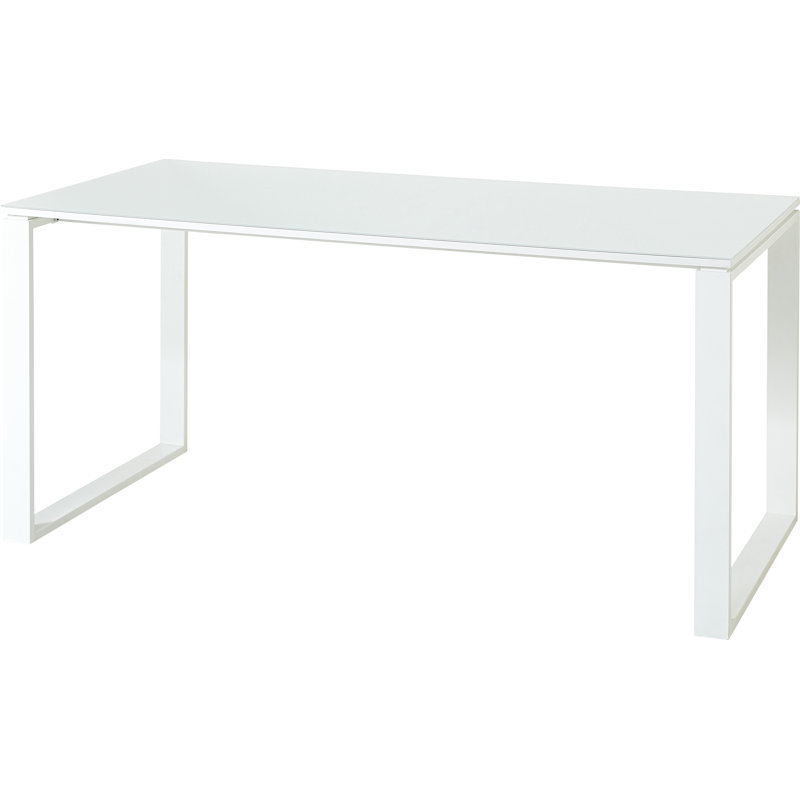 3 Piece Glass Writing Desk Office Set, White