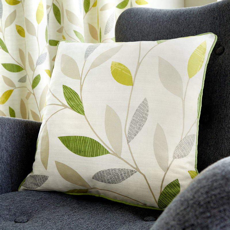 Floral Square Cushion, Green