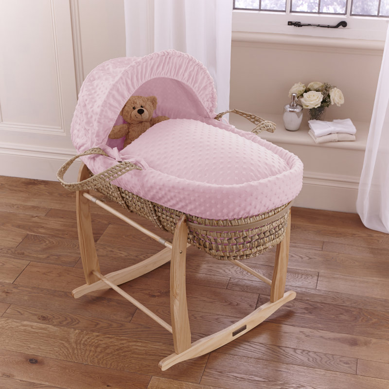 Dimple Palm Moses Basket, Pink