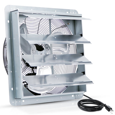 Ventilateur mural à obturateur mural 18 po VENTISOL, 2 600 pi3 / min, argent, ventilation et refroidissement pour les serres, le grenier, la remise ou le garage