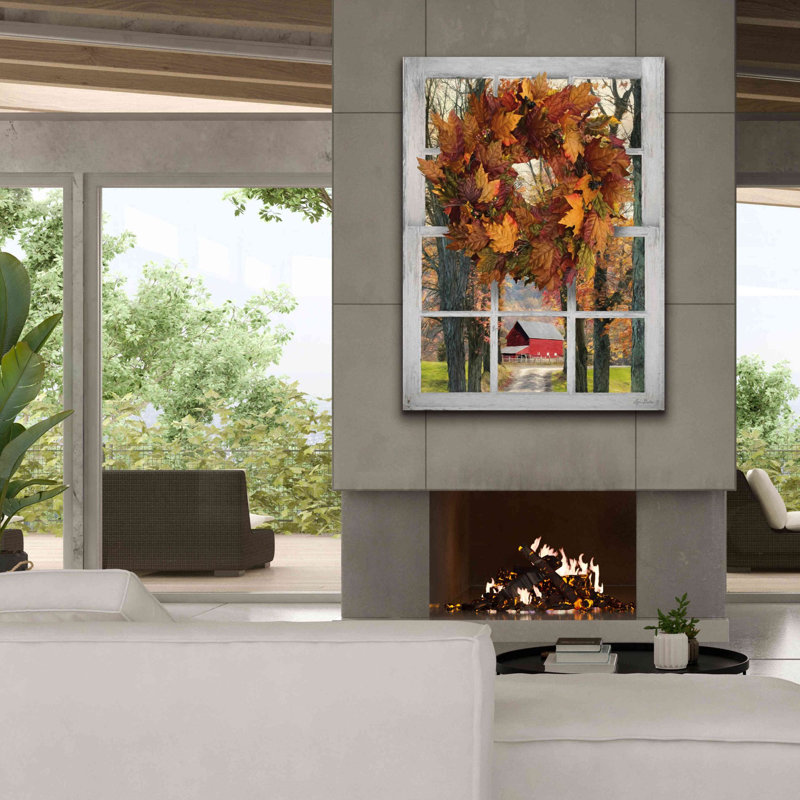 «Fall Window View II» par Lori Deiter, art mural sur toile, H 54 po x l 40 po x P 1,5 po
