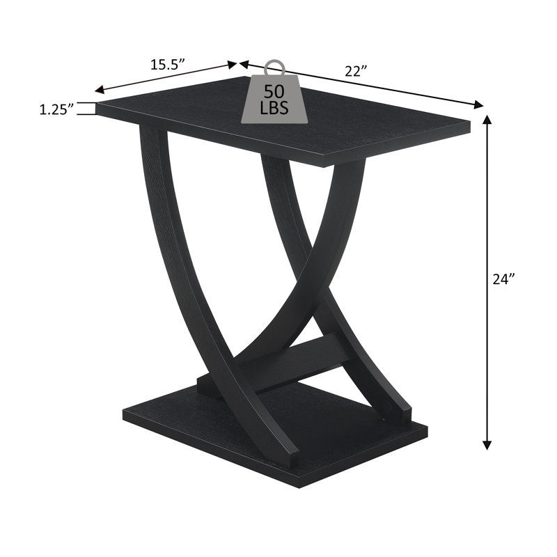 Arbri 22" W Criss-Cross Chairside End Table, Weathered Brown