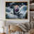 Toile avec cadre flottant or