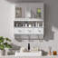 Armoire de toilette 4 en 1 | Pharmacie murale de 24 pouces avec tiroirs et crochets | Reflet impeccable et rangement dissimulé pour un meuble-lavabo sans encombrement-985295833