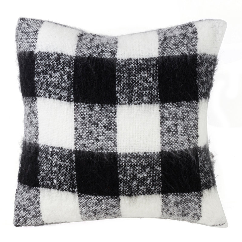  Coussin Mohair, Noir / blanc