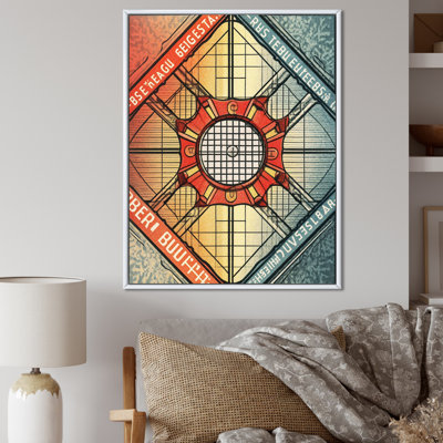 «Vintage Bauhaus Geometric Stamp Retro Colors», reproduction sur toile