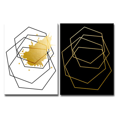 Dorure mod III/IIIB-ensemble de 2 reproductions d’art graphique sur toile tendue