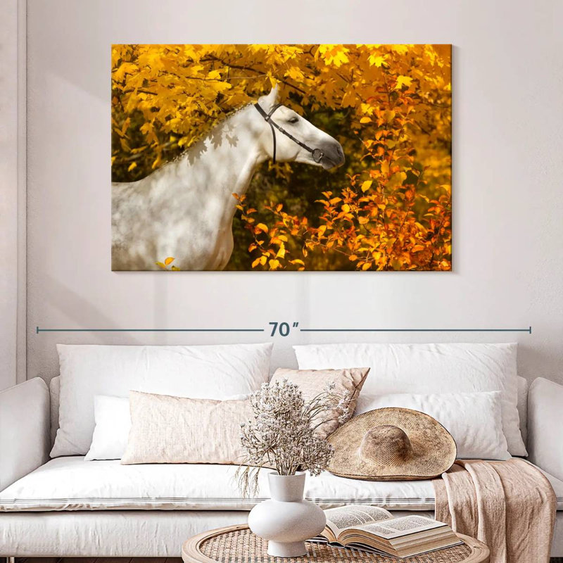 Cheval d'automne Brampt, H 32 po x l 48 po