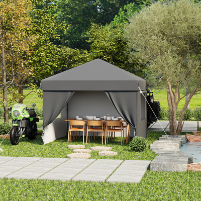 Heavy Duty Pop Up Canopy Tent 10x10FT – Waterproof & UV-Resistant, 4 Sidewalls, Center Lock, Black
