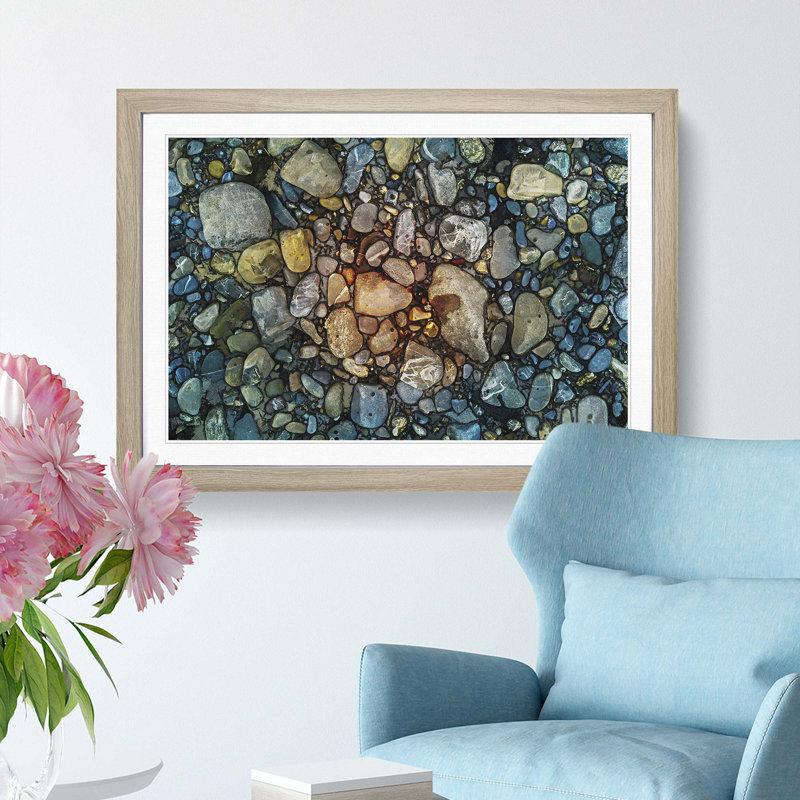 Rocks - Picture Frame Painting Print, 36cm H x 48cm W x 2cm D, Oak Framed