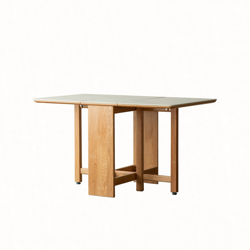 Table de salle à manger en chêne massif naturel avec pieds en chêne massif pour 4 à 6 personnes (couleur claire)