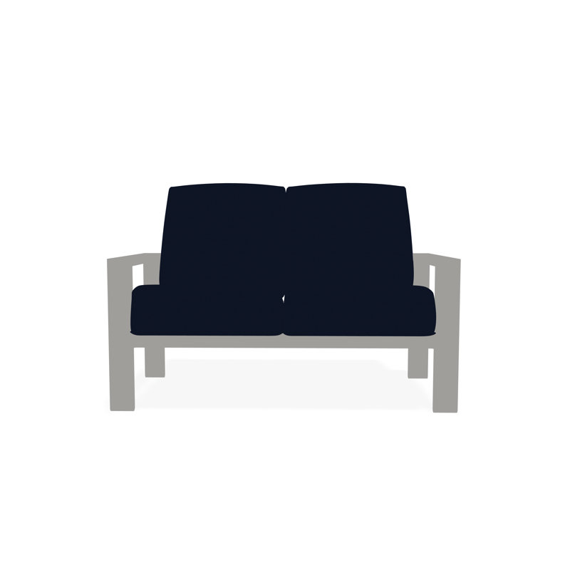 Causeuse Larssen, Toile bleu marine Sunbrella®, Neige