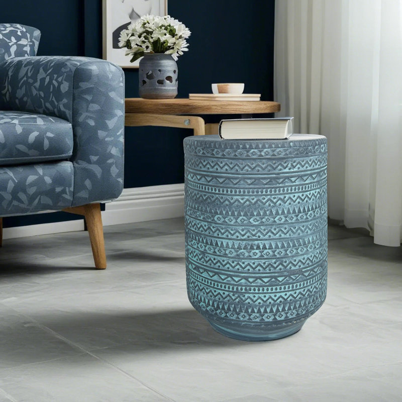 Tabouret rétro en céramique, Bleu