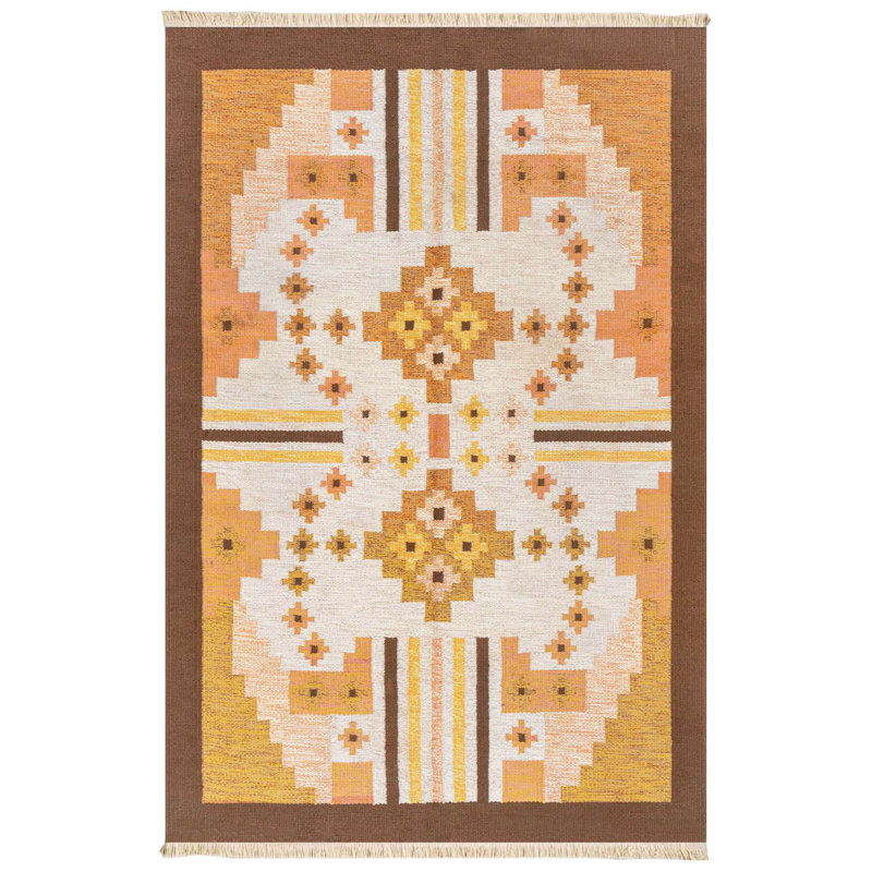 Tapis tissé Orange Retro Orange Burst