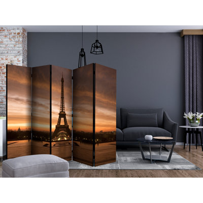 Glossie 225cm W x 172cm H 5 - Panel Solid Wood Folding Room Divider