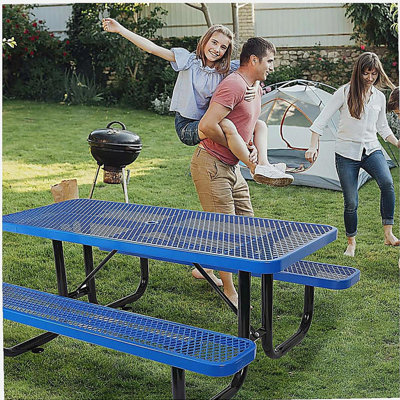Table de pique-nique rectangulaire en acier 6 pi.