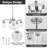 Brushed Nickel Chandelier Light Fixture - Adjustable Height, 6-Light For Dining Room, Living Room, Bedroom