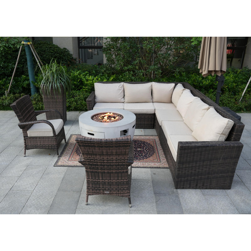 Ensemble de conversation modulaire avec coussins, Beige