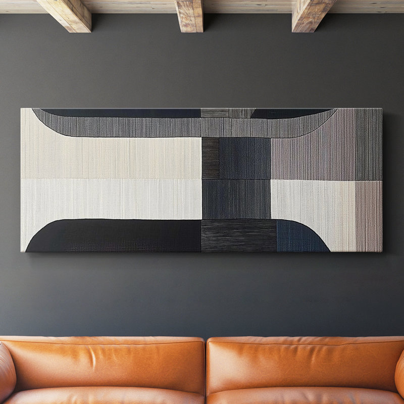 Toile tendue avec châssis abstrait # 7 XCII-Abstract, H 12 po x l 30 po