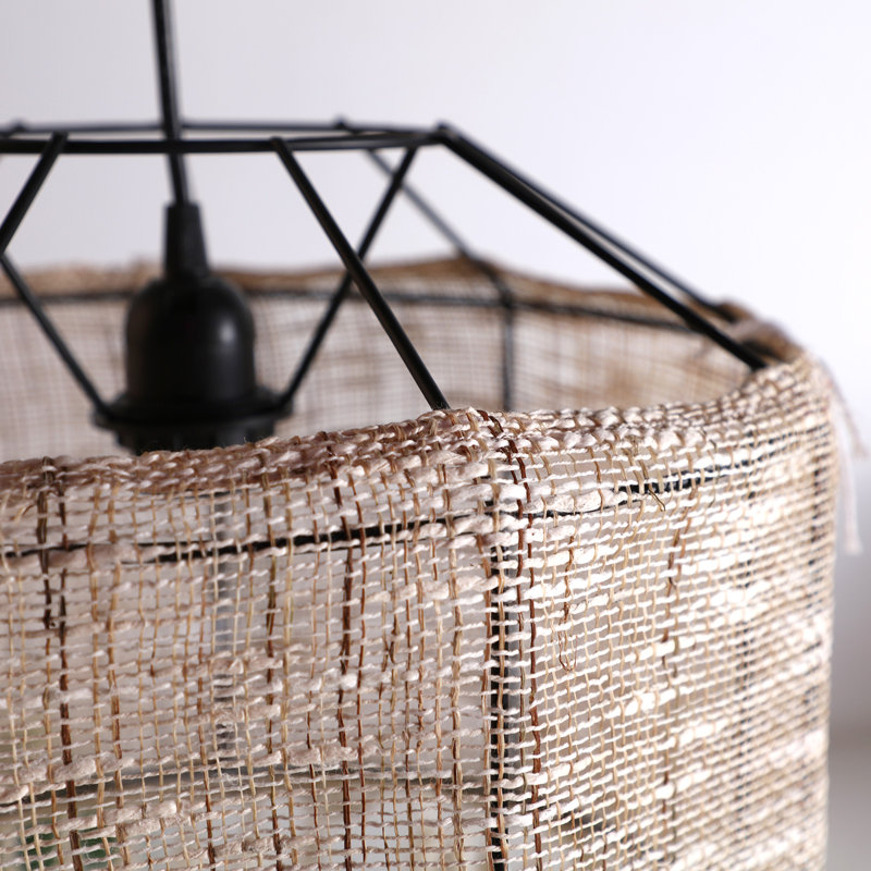 Leyburn 2 - Light Beige Drum Pendant