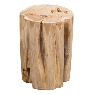 Derr Solid Wood Tree Stump End Table