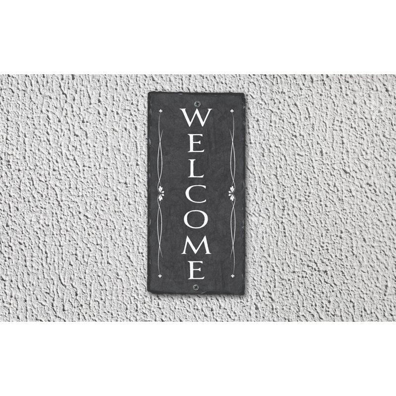 Plaque d'adresse en ardoise personnalisée Sassy, Montage à 2 trous, Noir, H 12 po x l 6 po