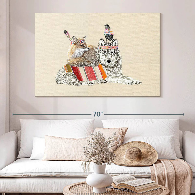 Boho loup, H 34 po x l 51 po