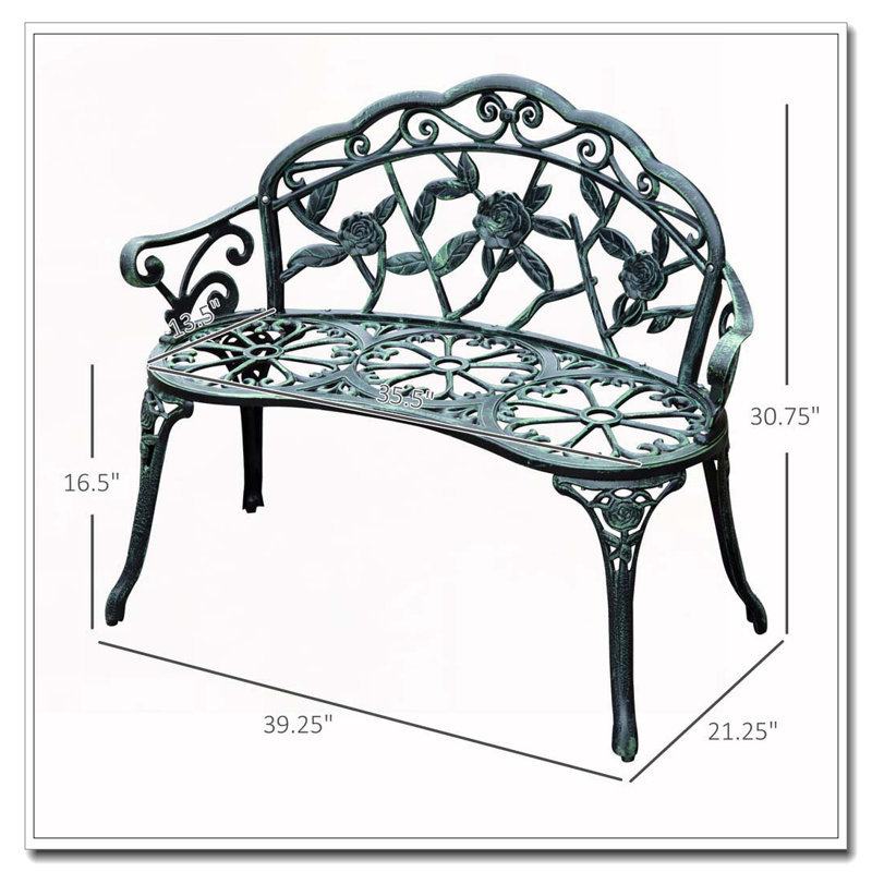 Banc d'extérieur en aluminium